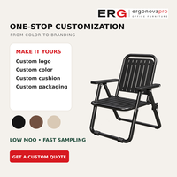 Chaise de jardin pliante en métal moderne et durable avec accoudoirs pour patio, pelouse, camping et utilisation en extérieur