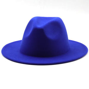 Chapeau en feutre de <span class=keywords><strong>cachemire</strong></span> uni en gros, style rétro britannique, Fedora jazz, logo brodé, large bord, respirant, décontracté pour l'hiver - Product Image 5