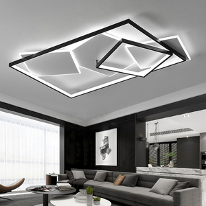 La luz principal negra, blanca y gris en la sala de estar es moderna, sencilla y elegante. El techo con montaje en el techo es grande y ofrece un aspecto elegante. - Product Image 1