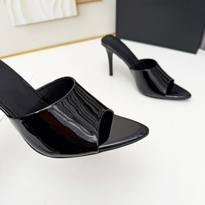 Sandales à talons hauts pour femmes, personnalisées, couleur nude, à bout pointu, avec semelle intérieure en cuir, style sexy et mature, polyvalentes pour cocktails - Product Image 4