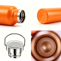 Bouteille d'eau isotherme à petite ouverture en acier inoxydable avec couvercle, gourde thermos écologique réutilisable pour le sport et l'école