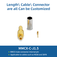 Conector Macho MMCX Recto para Cable Coaxial RG58 LMR195 de 50 Ohmios, Enchapado en Oro, para Módulo Inalámbrico GPS, Compatible con OEM