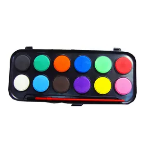 Best 12 Colors Students Watercolor Cake Set OEM Accepted Water Color Painting By Number