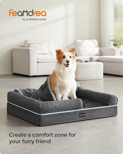 Feandrea Orthopedische Hondenbed Voor Kleine Middelgrote Honden Rechthoek Bedden Zachte Hondenbank Met Afneembare Wasbare Hoes - Product Image 2