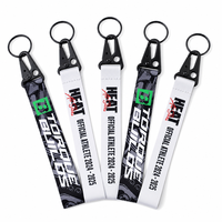 Gantungan Kunci Pendek Polyester Ramah Lingkungan untuk Souvenir Promosi Kustom, Tali Lanyard dengan Pengait Karabiner Logam Tugas Berat