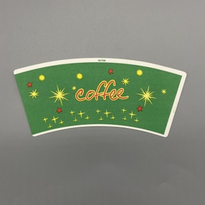 Ventilador de cartón de una cara con revestimiento de PE para vasos desechables, de gran volumen, 7oz, 210gsm - Product Image 1