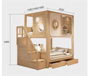 Luxe Bébé Enfants Lits Chambre De Rangement Fille Loft Enfants Lits Princesse Moderne Camas Infantiles Enfants Ensemble De Lit Meubles - Product Image 6