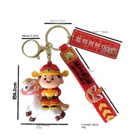 Porte-clés en silicone imprimé 5 couleurs, style chinois traditionnel, motif dessin animé mignon et coloré, série Cheval du Nouvel An 2026, pour la prospérité