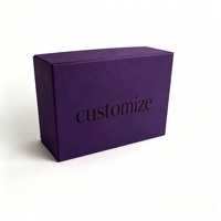 Boîte à parfum de luxe avec logo personnalisé, couleur violet foncé, finition mate, base et couvercle en carton rigide, boîte cadeau pour l'emballage de parfums