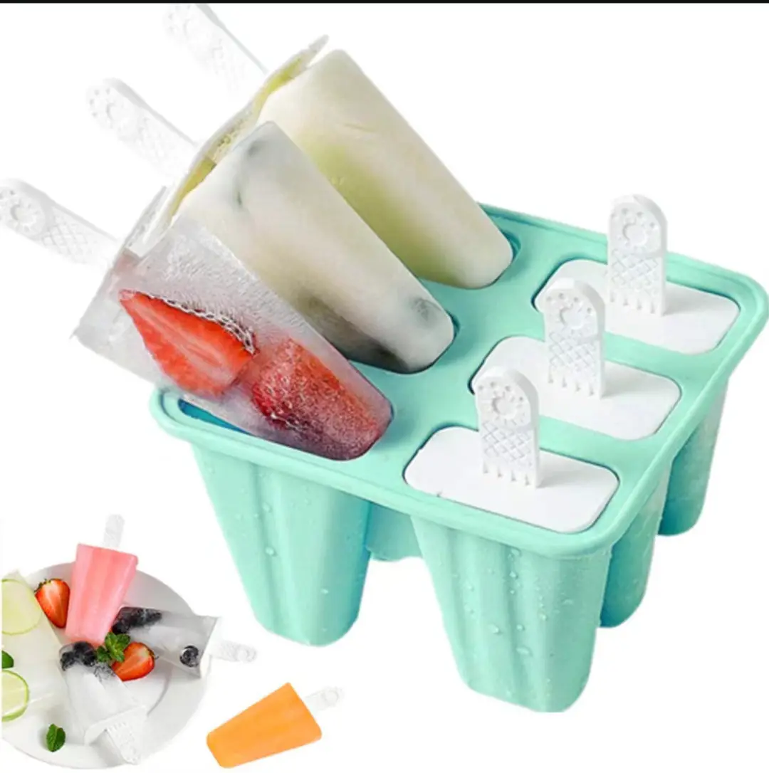 THEONE Custom Individual 6 rejillas Bpa Free Safe Silicone Popsicle Ice Cream Mold con PP Stick
