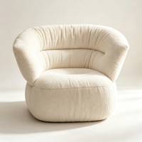 Canapé en fausse fourrure d'agneau doux, fauteuil pouf moelleux, siège pivotant de détente pour chambre, salon et balcon