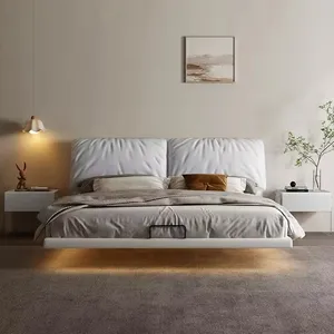 Fabrik großhandel schlafzimmer creme-stil luxuriös massivholz schlafzimmer klappbett mit sensor licht hotel schlafzimmer für erwachsene
