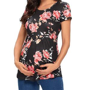 T-shirt a maniche corte per l'estate ODM/OEM da donna con top premaman Casual comodi per l'<span class=keywords><strong>allattamento</strong></span> - Product Image 4
