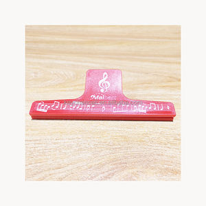 Bureau école logo personnalisé publicité pinces rouges grande grande longue pince en plastique papier pince à lime longue partition musicale pince à <span class=keywords><strong>musique</strong></span> - Product Image 1