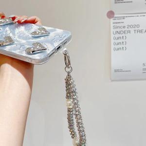 Custodia <span class=keywords><strong>Protettiva</strong></span> Rigida di Lusso con Filato di Piume Argentato per Apple <span class=keywords><strong>iPhone</strong></span> 16 15 Pro Max, 14 13 X <span class=keywords><strong>XR</strong></span>, con Braccialetto - Product Image 6