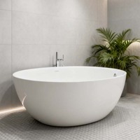 Baignoire ronde autoportante simple pour usage domestique ou hôtelier