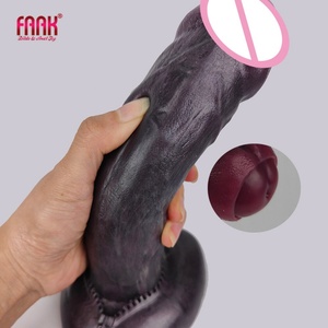 Faak Wholesale Huge Fat Black <b>Dildo</b> High Quality Artificial Rubber Penis with Suction Cup - Product Image 1