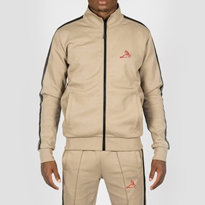 Ensemble de jogging à rayures personnalisées Joggers 2 pièces Costumes de jogging à fermeture éclair Logo imprimé Logo en relief Logo brodé <span class=keywords><strong>avec</strong></span> survêtement tressé - Product Image 1