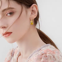 Großhandel 925 Sterling Silber Bernstein Waben-Bienen-Ohrhänger – Individueller Insekten-Tropfen-Schmuck für Damen