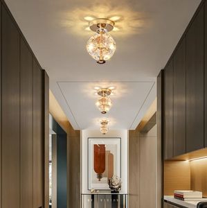 Gran oferta, luces de techo LED de cristal de lujo modernas, iluminación de celo, puerta de pasillo, porche, Base decorativa de acero inoxidable - Product Image 1