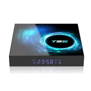 T95 أفضل أندرويد 10.0 صندوق التلفزيون كاميرا ويب ترانسبيد 4GB Ram 64GB 32GB أندرويد 10 تلفزيون بالإنترنت مجموعة مربع التلفزيون الذكية أندرويد