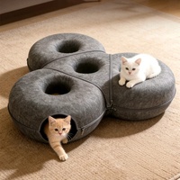 USMILEPET Tunnel pour chat en feutre, lit rond en forme de donut, jouet tunnel pour chat, couleur personnalisée, nid douillet toutes saisons, maison de jeu pour chaton, tunnel-nid pour animaux de compagnie