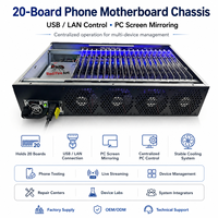 Kotak Pengontrol PC Samsung Mobile Farm Box 20-Slot USB OTG Ethernet LAN Sync untuk Pengujian Aplikasi, Pertumbuhan Media Sosial, Kontrol Android Massal