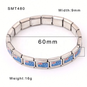 Breloques à maillons italiens, bijoux fantaisie, vente en gros, composants géométriques en acier inoxydable pour la fabrication de bracelets pour hommes - Product Image 4