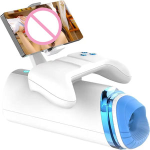 Masturbador Automático Masculino, Vagina Realista de Bolsillo con Soporte para Teléfono Celular y Mango, Juguetes Sexuales Orgásmicos de un Clic - Product Image 1