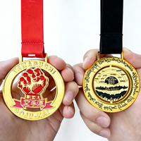 Médailles sportives personnalisées en bronze, argent et or plaqué, médailles 3D personnalisées pour les sports de combat, le karaté, le Wukf, trophées et plaques en métal