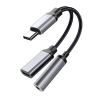 Câble adaptateur USB C 3,5 mm femelle tressé en nylon 2-en-1, connecteur audio coaxial jack 3,5 mm personnalisé pour téléphone et iPad