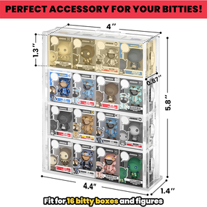 Estante de Exhibición de Figuras Coleccionables Mini, Transparente, de Cuatro Niveles, para Montar en la Pared o de Escritorio, a Prueba de Polvo, para <span class=keywords><strong>Funko</strong></span> Bitty <span class=keywords><strong>Pop</strong></span> - Product Image 3