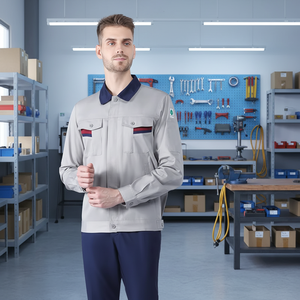 Set di Abbigliamento da Lavoro Personalizzato Antistatico in Cotone Traspirante Sottile Estivo con Logo LA per Uomo, per Stazioni di Servizio, Miniere di Carbone e Operai del Settore Petrolifero - Product Image 5