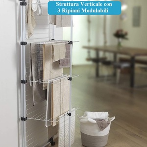 3-Tier Column Clothes Airer With Foldable Metal Frame 30M <b>Drying</b> Space Indoor Outdoor Use - Product Image 6