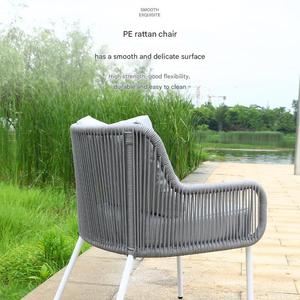 Personnalisé villa extérieur corde tissé extérieur <span class=keywords><strong>jardin</strong></span> loisirs balcon chaise moderne simple simple protection solaire dossier meubles - Product Image 2