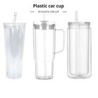Gobelet isotherme double paroi en PP sans BPA avec logo personnalisé, bouchon à trou pré-percé et design boule à neige - Sûr pour toutes les occasions