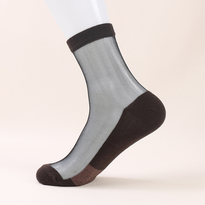 Transparent Summer Breathable Crystal Crew Gay Mens <strong>Sheer</strong> Silk <strong>Socks</strong> for Men - Product Image 5