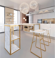 Table de bar et chaises de style nordique minimaliste moderne pour salon, table de bar de luxe légère avec cloison