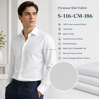 Tissu tissé 100% coton 117GSM |   Tissu de chemise jacquard premium facile d'entretien à l'ammoniac liquide |   Échantillon OEM MOQ 1m