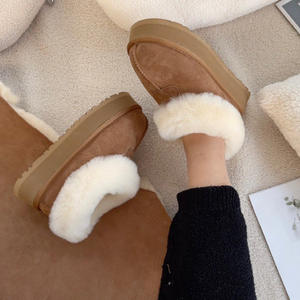 Botas de Nieve HONGCHEN para Mujer, Otoño/Invierno, de Lana, de Una Pieza, con Suela Gruesa, Punta Redonda, Tipo Botín, Cálidas, con Forro de Algodón Grueso - Product Image 4