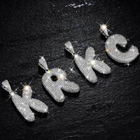 Csja KRKC — collier personnalisé avec pendentif, breloques de mode, bijoux avec nom de diamant, pendentif avec lettres arabes et initiales, 925 CZ