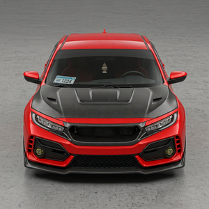 ฝากระโปรงหน้าคาร์บอนไฟเบอร์อีพ็อกซี่ใหม่สำหรับ Type R FK8 VRSAR1 ปี 2017 ขึ้นไป แบบ Bolt-On (5 ประตู) พร้อมน็อต สีดำ - Product Image 1