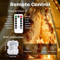 Guirnalda de Luces LED de Navidad con Control Remoto, 8 Modos, Temporizador, Regulable, Impermeable, para Decoración de Jardín Navideño