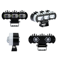 Phares LED de moto en forme de chauve-souris de qualité supérieure, 2/3 lentilles, blanc jaune avec feux antibrouillard RGB pour moto, VTT, UTV, camions