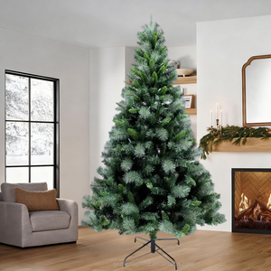 6FT Green PVC <b>Pine</b> Needles Mixed Christmas Tree Unlit-Easy Assembly Dense Branches Realistic Holiday Decor for Home Hotel - Product Image 5