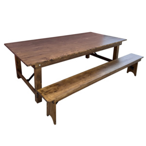 <span class=keywords><strong>Mesa</strong></span> de Granja <span class=keywords><strong>Plegable</strong></span> Rústica Antigua de Madera Maciza de <span class=keywords><strong>240</strong></span>*120/30 <span class=keywords><strong>cm</strong></span> y Conjunto de Bancos para Eventos - Product Image 1