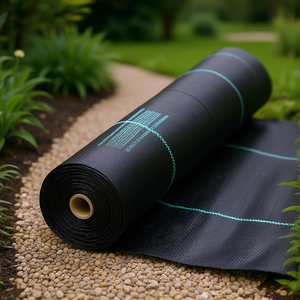 Toile de paillage robuste de qualité supérieure 13FTx108FT en géotextile tissé pour le contrôle des adventices – Fournitures de jardinage - Product Image 2