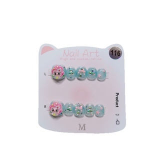Faux ongles autocollants pour enfants, motif dessin animé, protection des doigts, 3-8 ans, manucure mignonne, réutilisables, vente en gros - Product Image 5