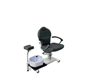Yükseklik ayarı siyah Spa sandalyesi için hidrolik pompa ile tırnak salonu ayak pedikür sandalyesi