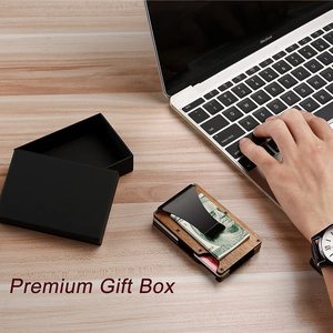 Nuevo Tarjetero y Billetera Minimalista de Madera Real con Bloqueo RFID y Clip para Billetes para Almacenamiento de Tarjetas de Crédito - Product Image 5